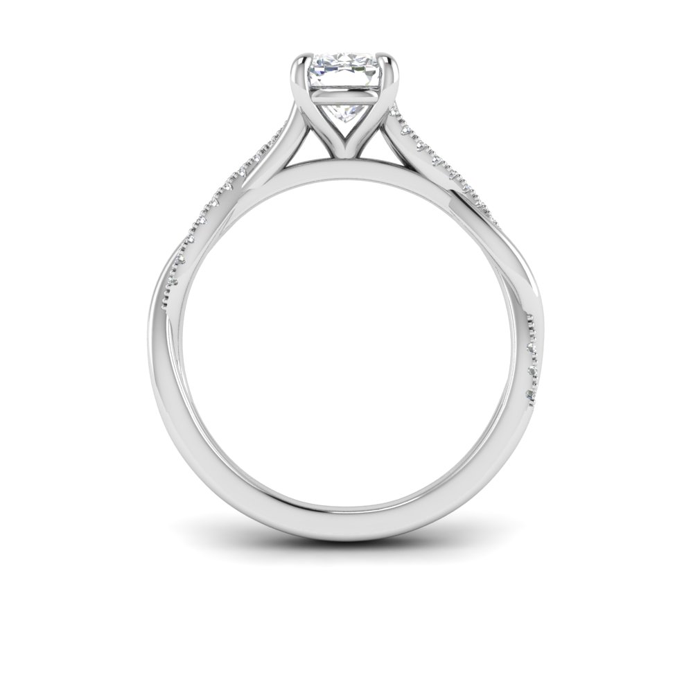 1 Ct Elongated Cushion Near Colorless Lab Diamond & .14 Micro Twist Engagement Ring