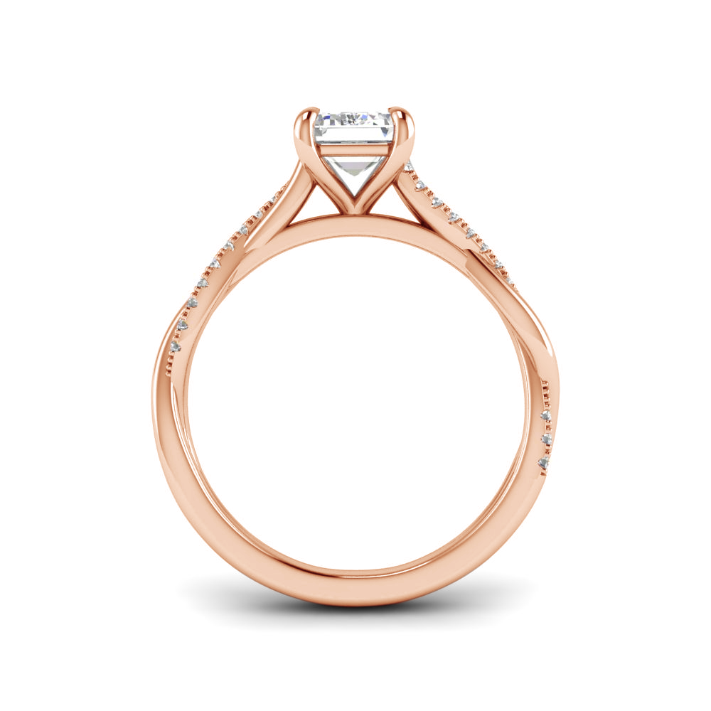 1 Ct Emerald Near Colorless Lab Diamond & .14 Micro Twist Engagement Ring