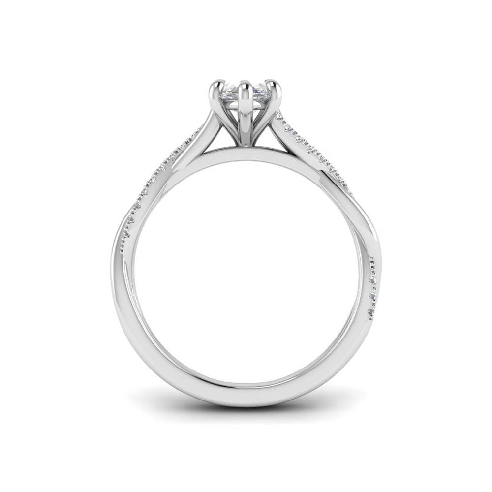 1 Ct Marquise Near Colorless Lab Diamond & .14 Micro Twist Engagement Ring