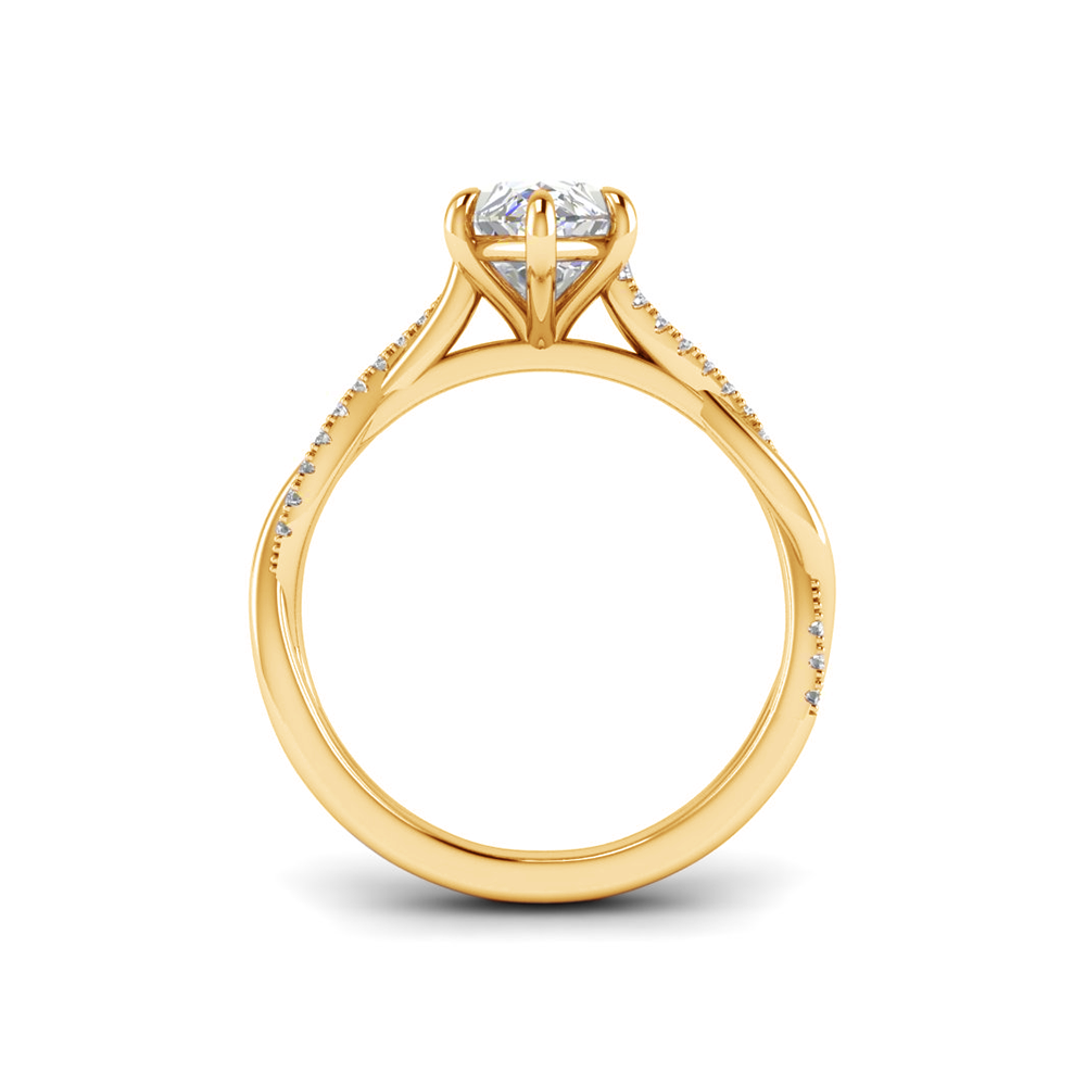 2 Ct Marquise Colorless Lab Diamond & .14 Ctw Diamond Twisted Vine Engagement Ring