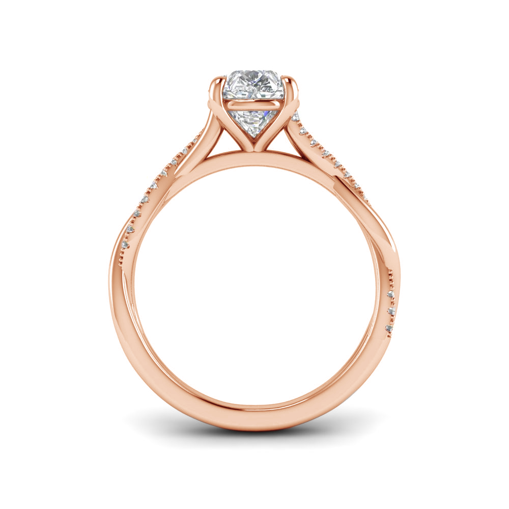 2 Ct Pear Near Colorless Lab Diamond & .14 Micro Twist Engagement Ring