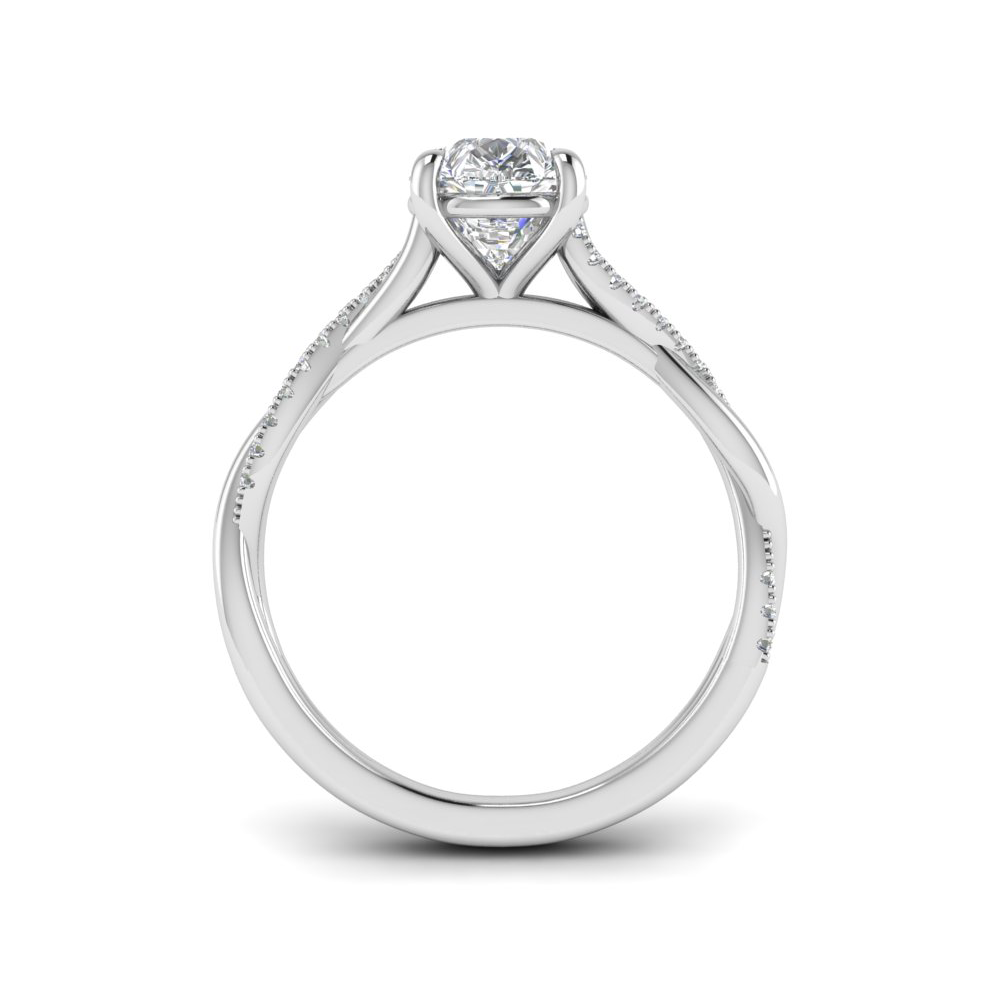 3.5 Ct Pear Colorless Moissanite & .14 Ctw Lab Diamond Micro Twist Engagement Ring