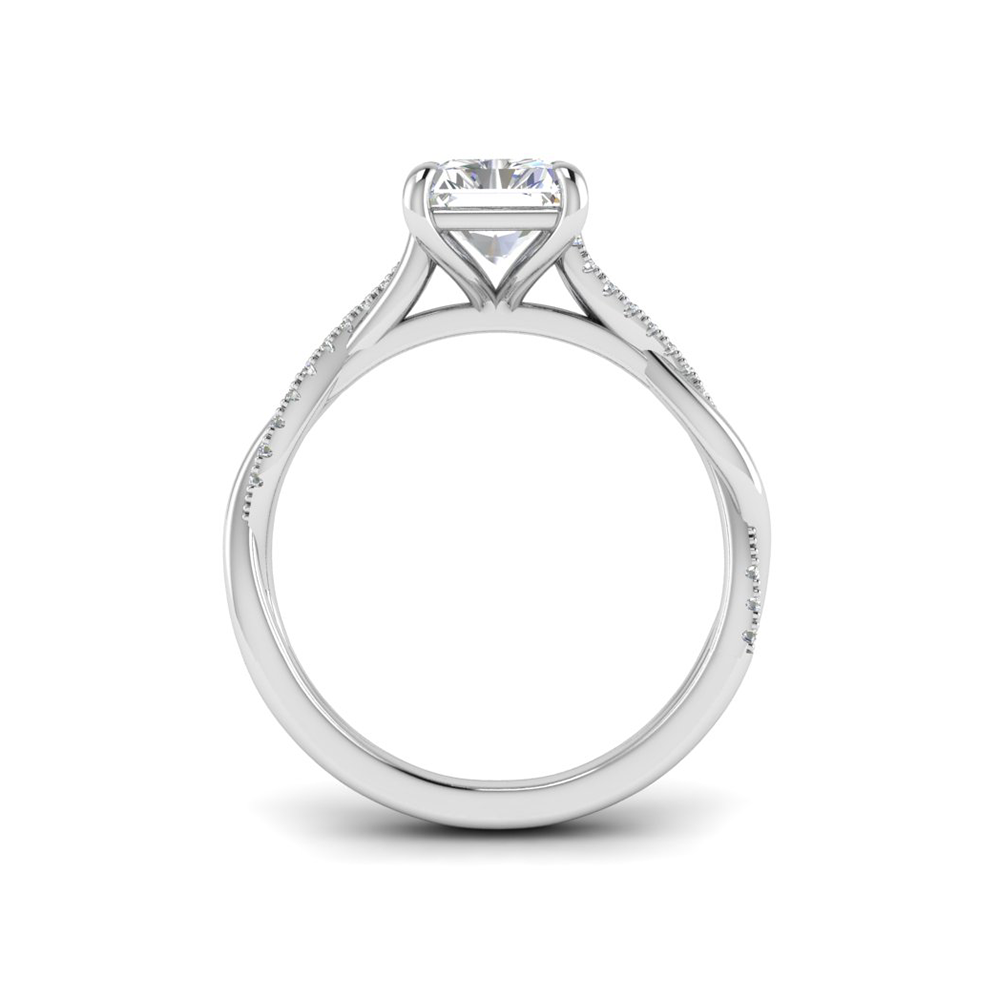 1 Ct Radiant Near Colorless Lab Diamond & .14 Micro Twist Engagement Ring