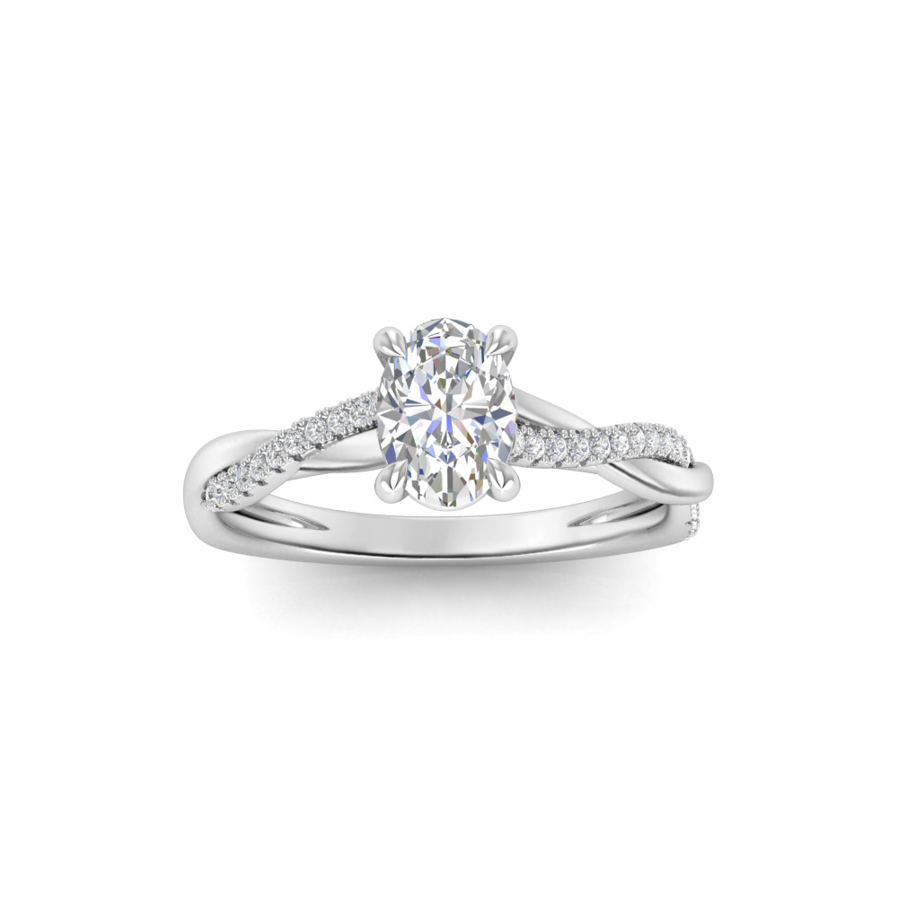 1 Ct Oval Near Colorless Lab Diamond & .14 Micro Twist Engagement Ring