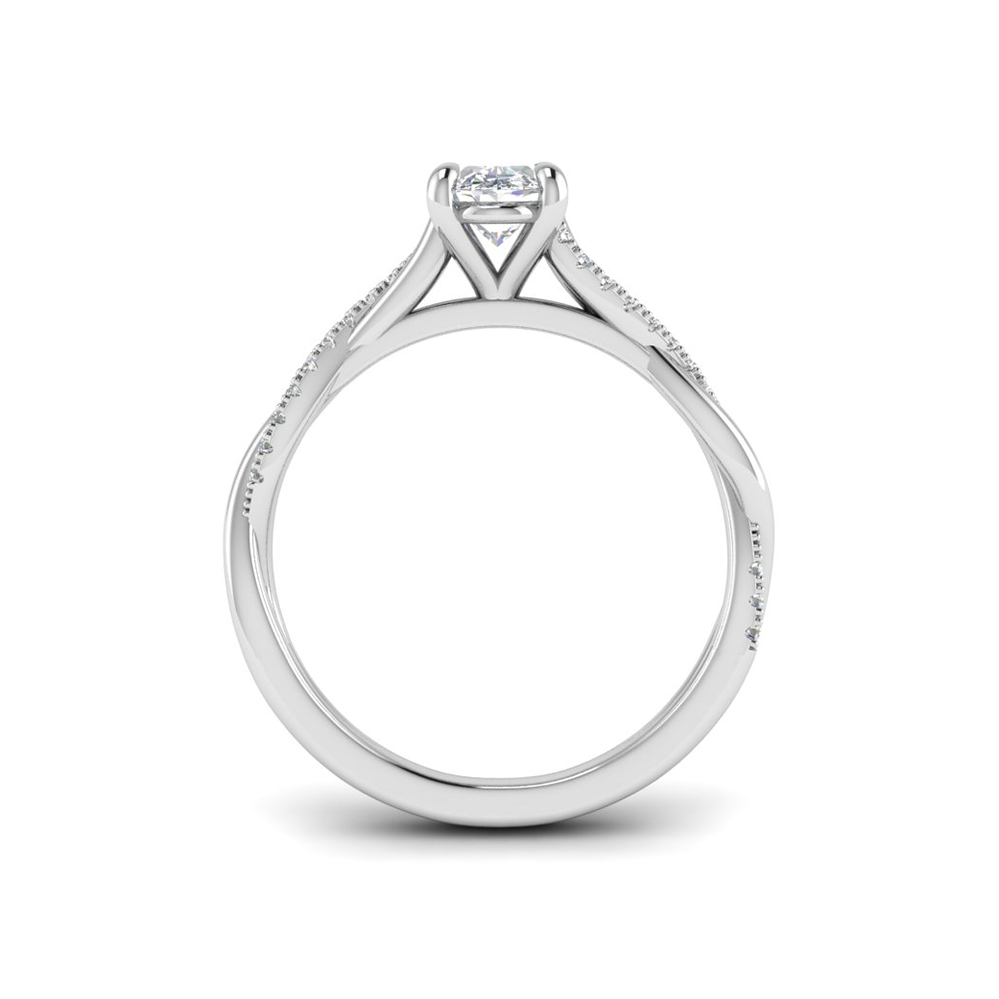 1 Ct Oval Near Colorless Lab Diamond & .14 Micro Twist Engagement Ring