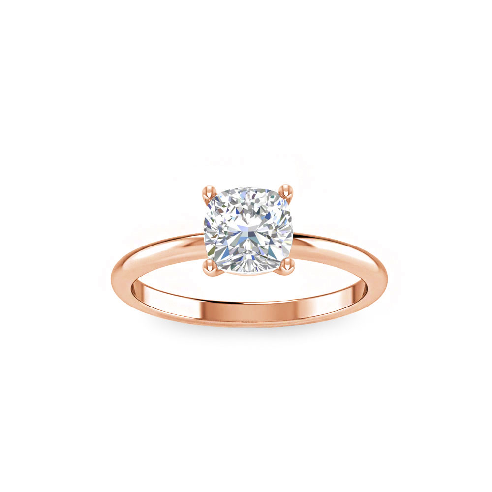 .75 Ct Cushion Near Colorless Lab Diamond Solitaire Engagement Ring