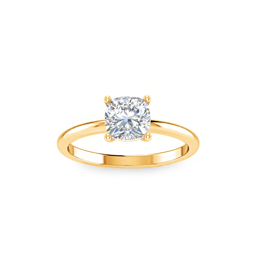 1 Ct Cushion Colorless Lab Diamond Solitaire Engagement Ring