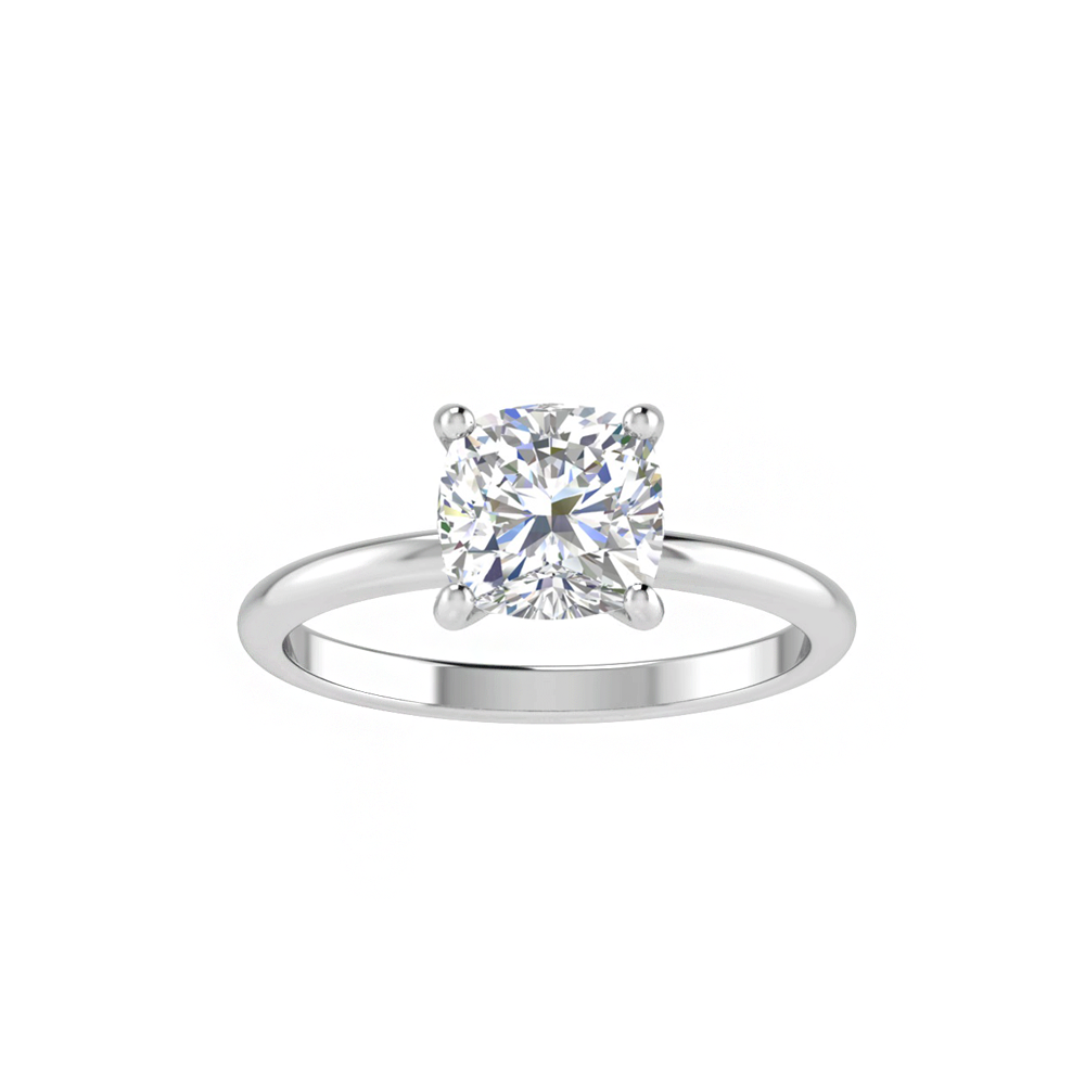 1 Ct Cushion Colorless Lab Diamond Solitaire Engagement Ring