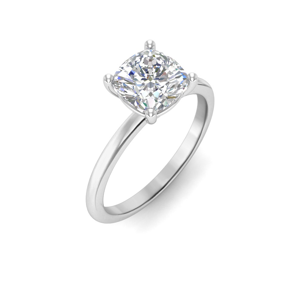 1 Ct Cushion Colorless Lab Diamond Solitaire Engagement Ring