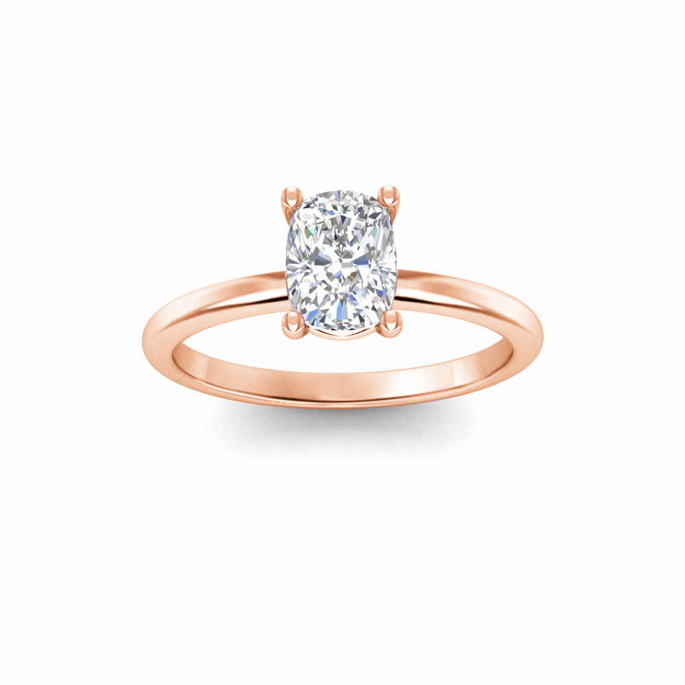 1 Ct Elongated Cushion Colorless Lab Diamond Solitaire Engagement Ring