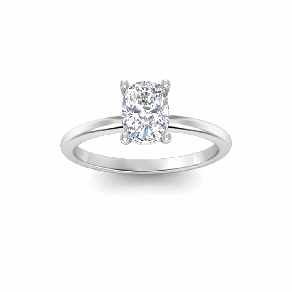 .75 Ct Elongated Cushion Colorless Lab Diamond Solitaire Engagement Ring