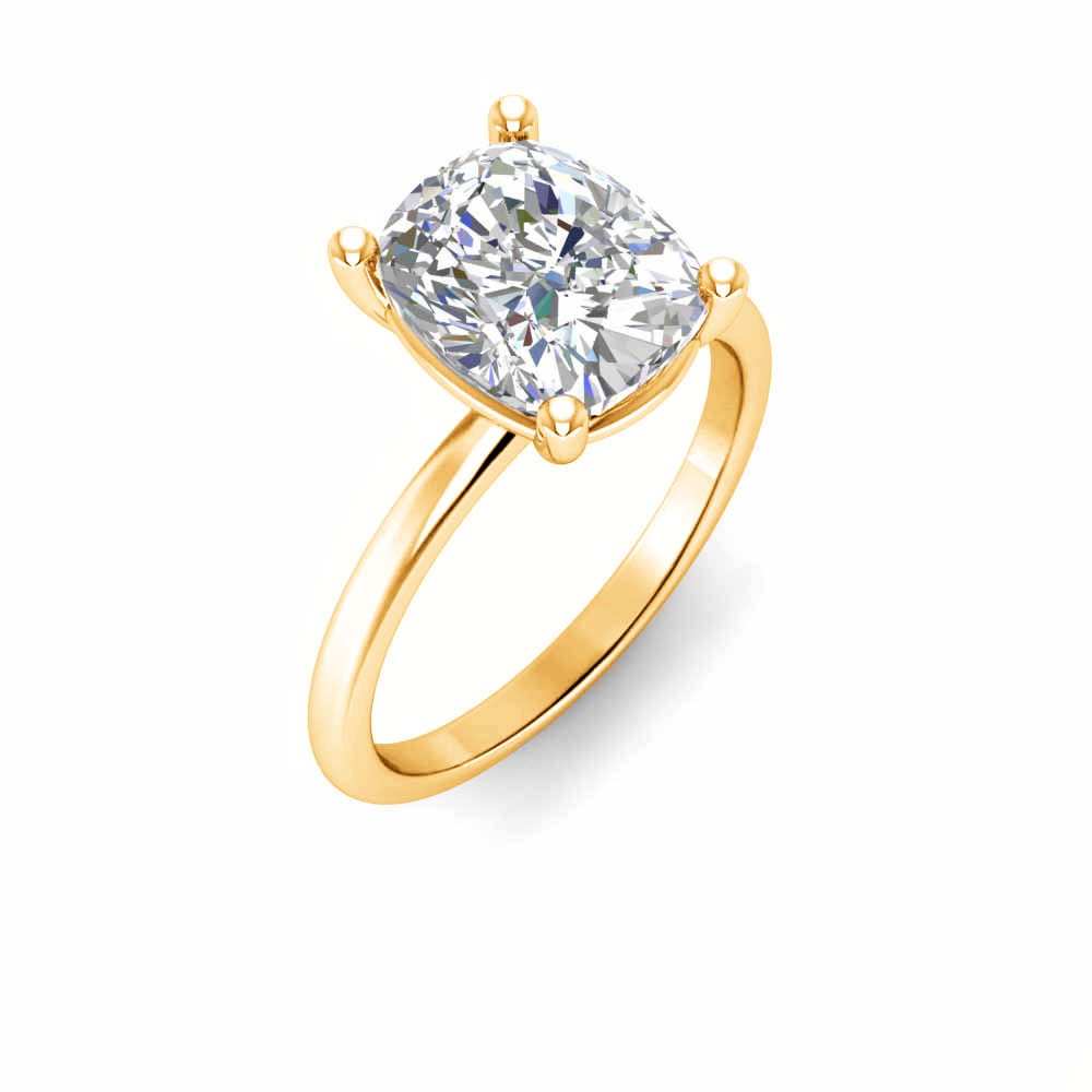 5 Ct Elongated Cushion Colorless Lab Diamond Solitaire Engagement Ring