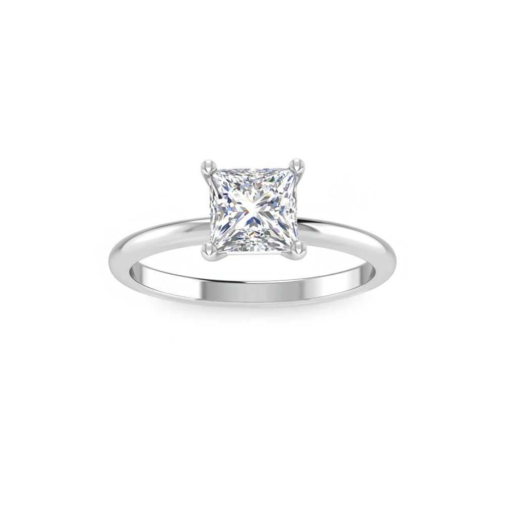 1.5 Ct Princess Colorless Lab Diamond Solitaire Engagement Ring