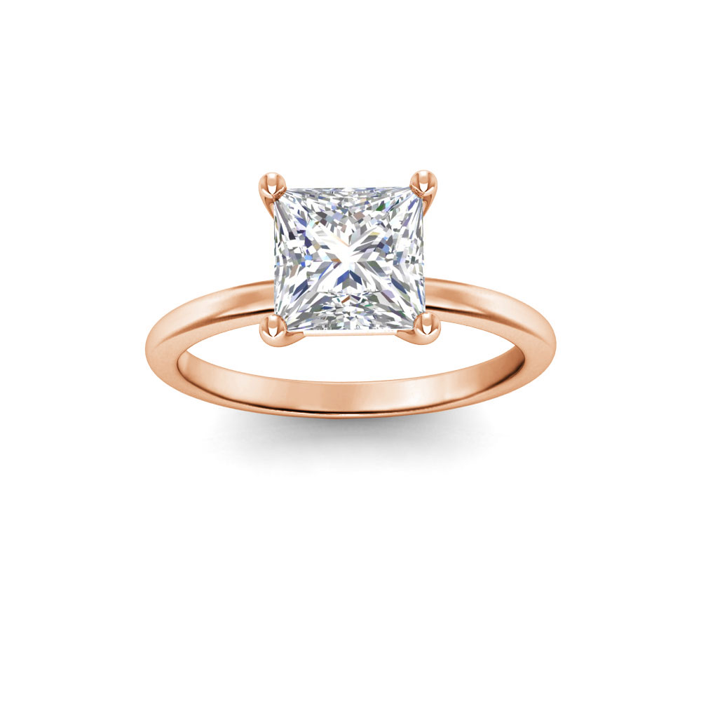 2 Ct Princess Colorless Lab Diamond Solitaire Engagement Ring