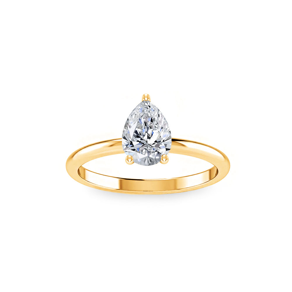 1 Ct Pear Colorless Moissanite Solitaire Engagement Ring