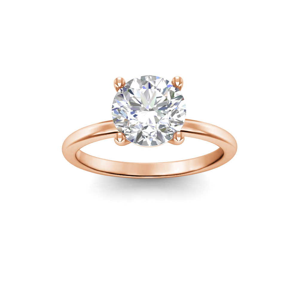 3 Ct Round Colorless Lab Diamond Solitaire Engagement Ring