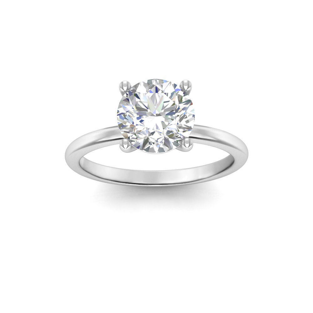 2 Ct Round Colorless Lab Diamond Solitaire Engagement Ring