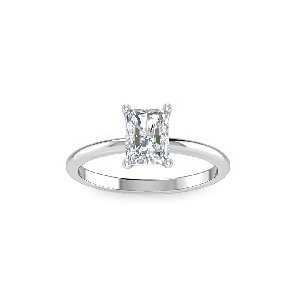 1.5 Ct Radiant Colorless Moissanite Solitaire Engagement Ring