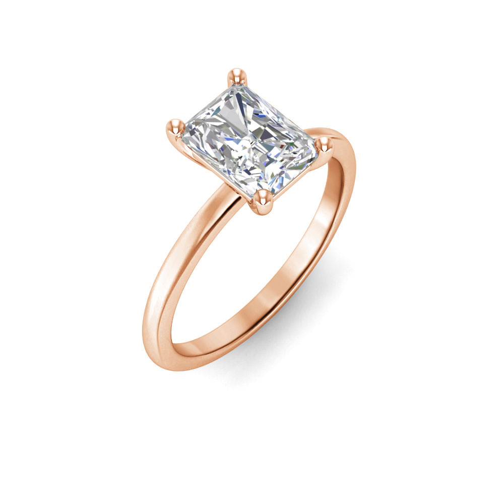 .75 Ct Radiant Near Colorless Lab Diamond Solitaire Engagement Ring