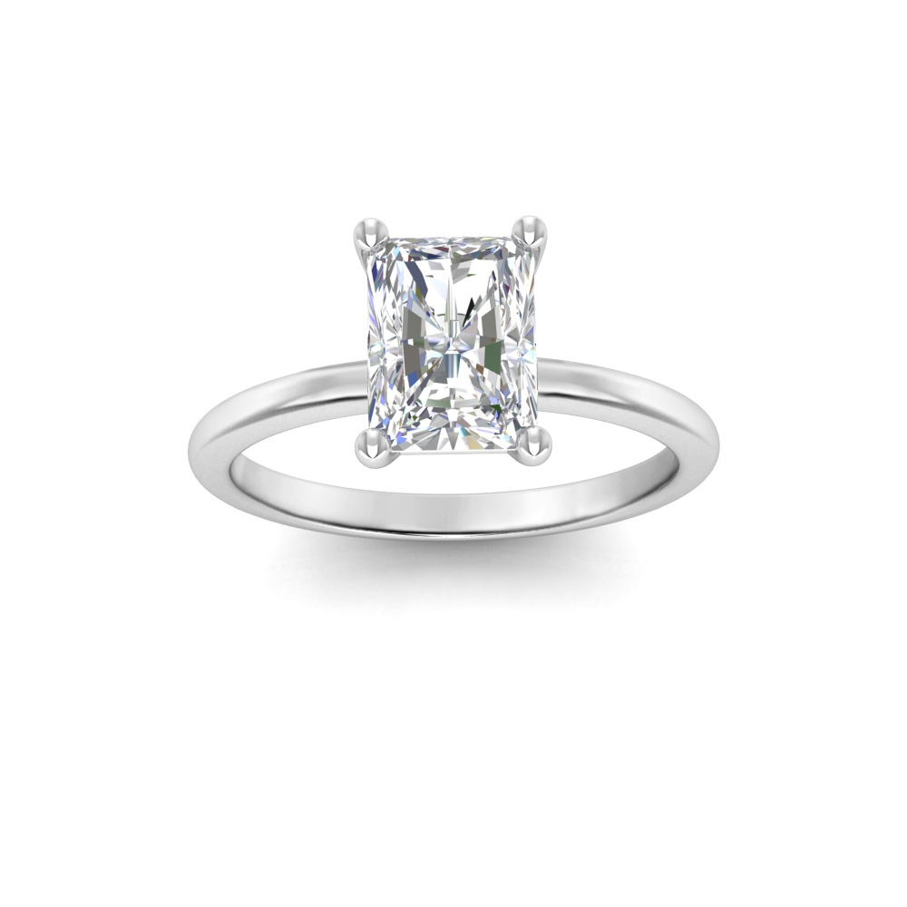 3 Ct Radiant Colorless Lab Diamond Solitaire Engagement Ring