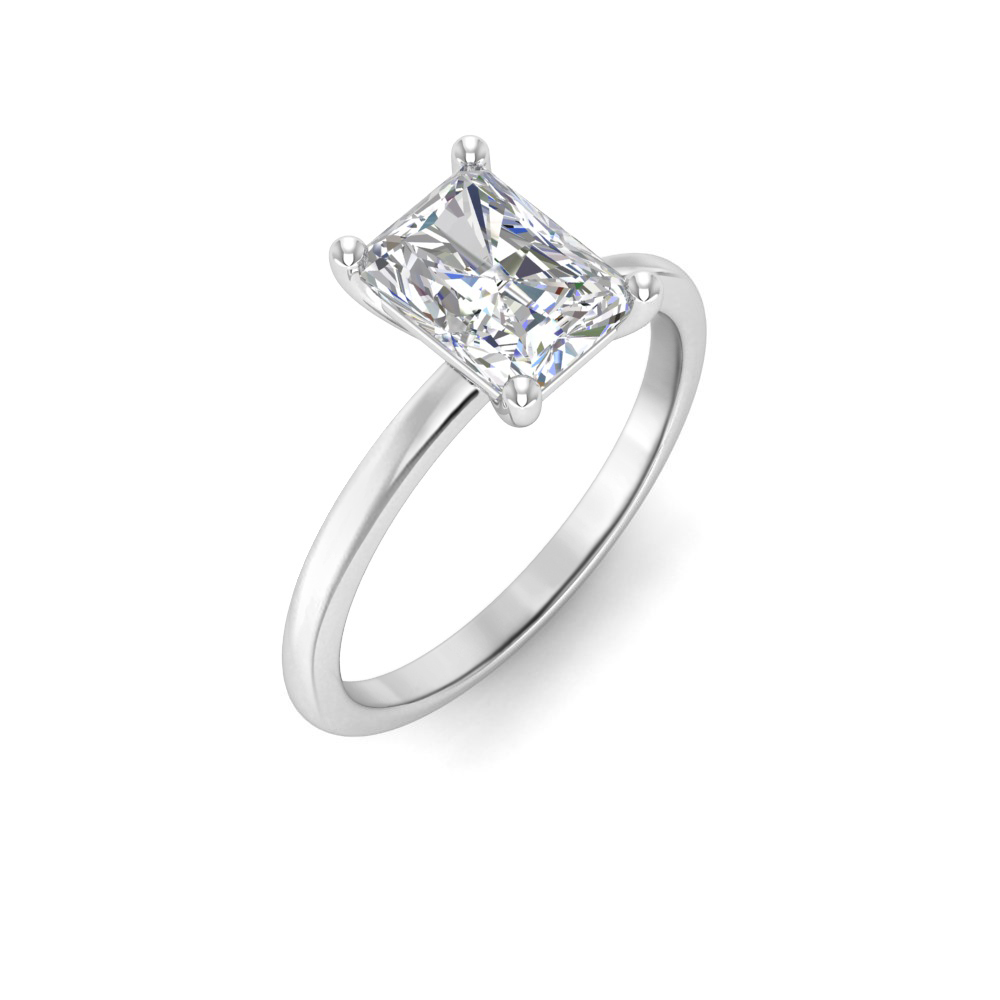 1.5 Ct Radiant Colorless Moissanite Solitaire Engagement Ring