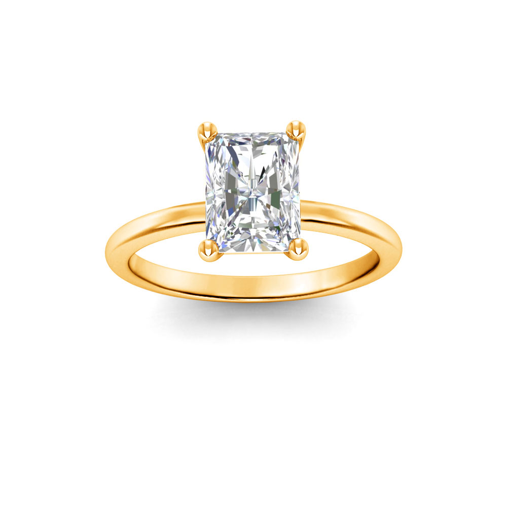 2 Ct Radiant Colorless Lab Diamond Solitaire Engagement Ring