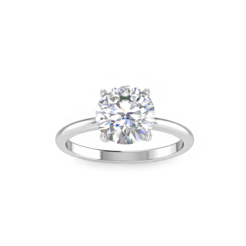 1.5 Ct Round Near Colorless Lab Diamond Solitaire Engagement Ring
