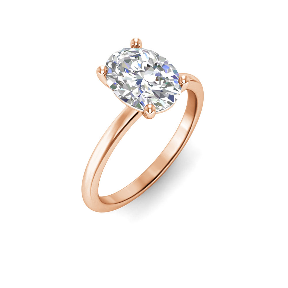 5 Ct Oval Colorless Lab Diamond Solitaire Engagement Ring