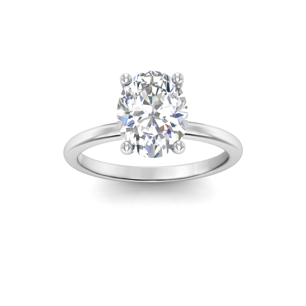 3 Ct Oval Near Colorless Lab Diamond Solitaire Engagement Ring