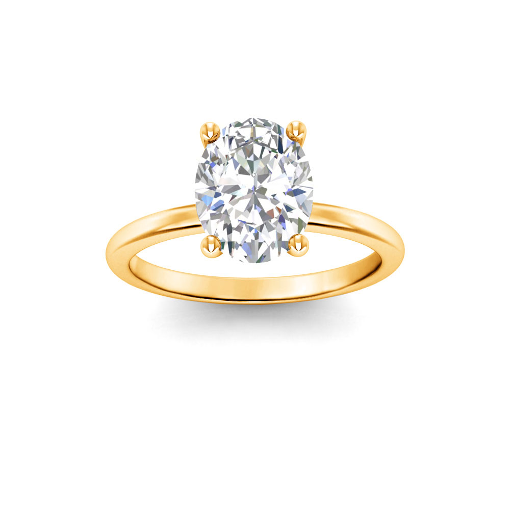 2.5 Ct Oval Colorless Lab Diamond Solitaire Engagement Ring