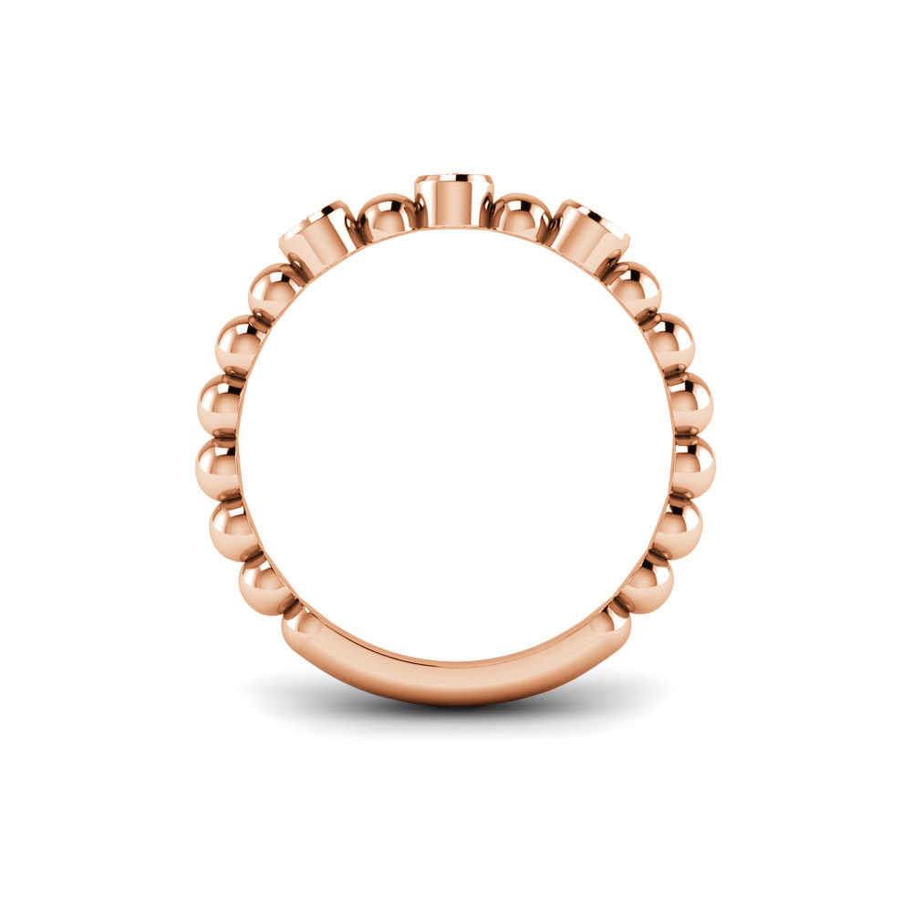 Alternating Three Colorless Moissanite Ring