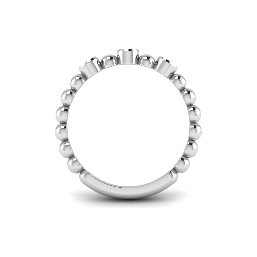 Alternating Three Colorless Moissanite Ring