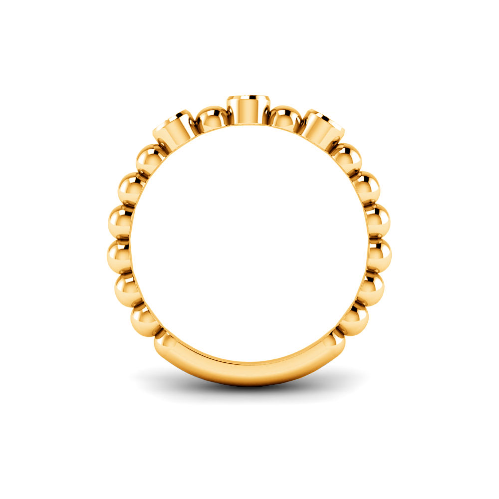 Alternating Three Colorless Moissanite Ring