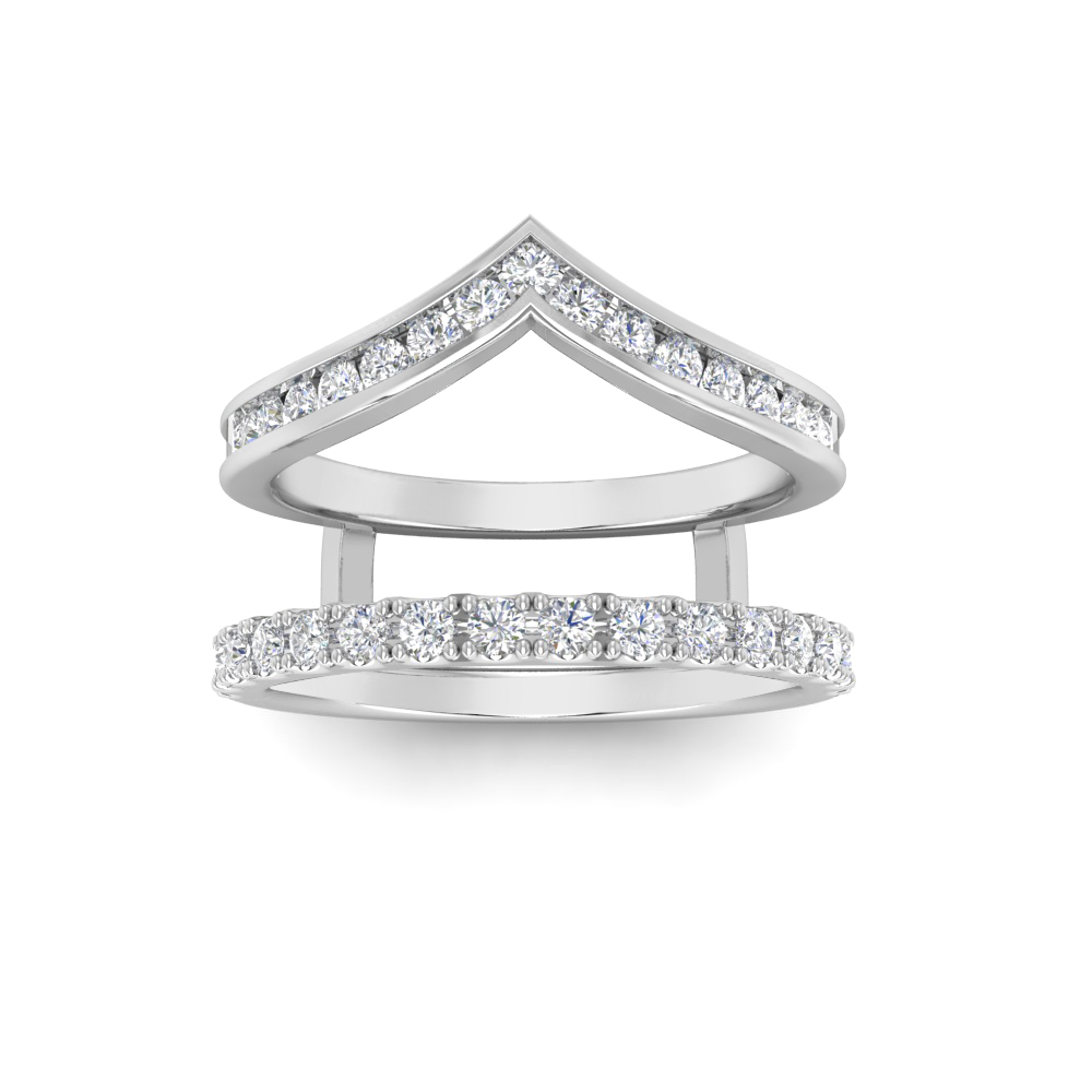 Colorless Moissanite Channel Set Chevron & Pavé Band Jacket