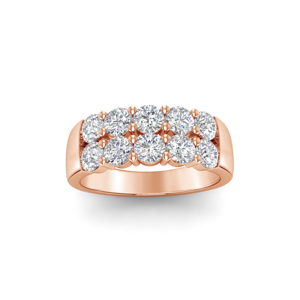 1.50 Ctw Colorless Moissanite Double Row Band