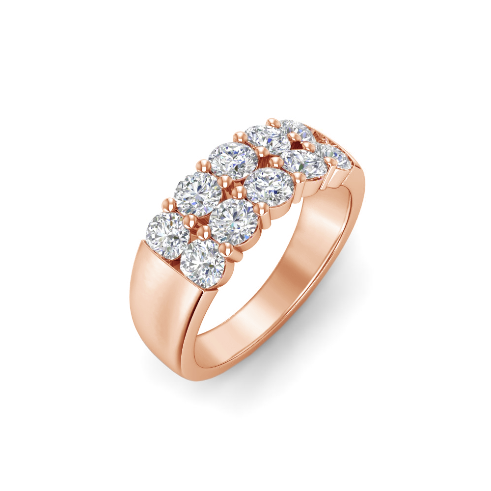 1.50 Ctw Colorless Moissanite Double Row Band