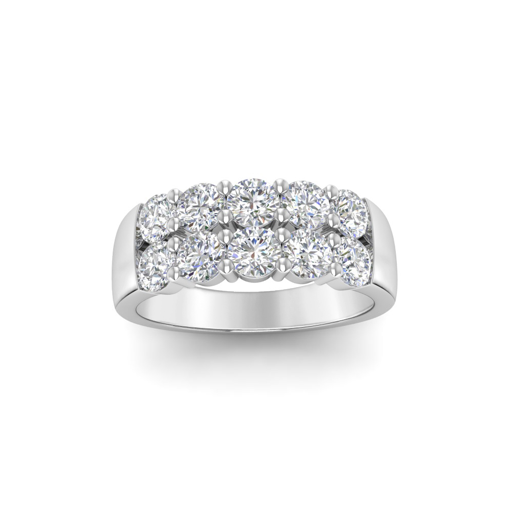 1.50 Ctw Colorless Moissanite Double Row Band