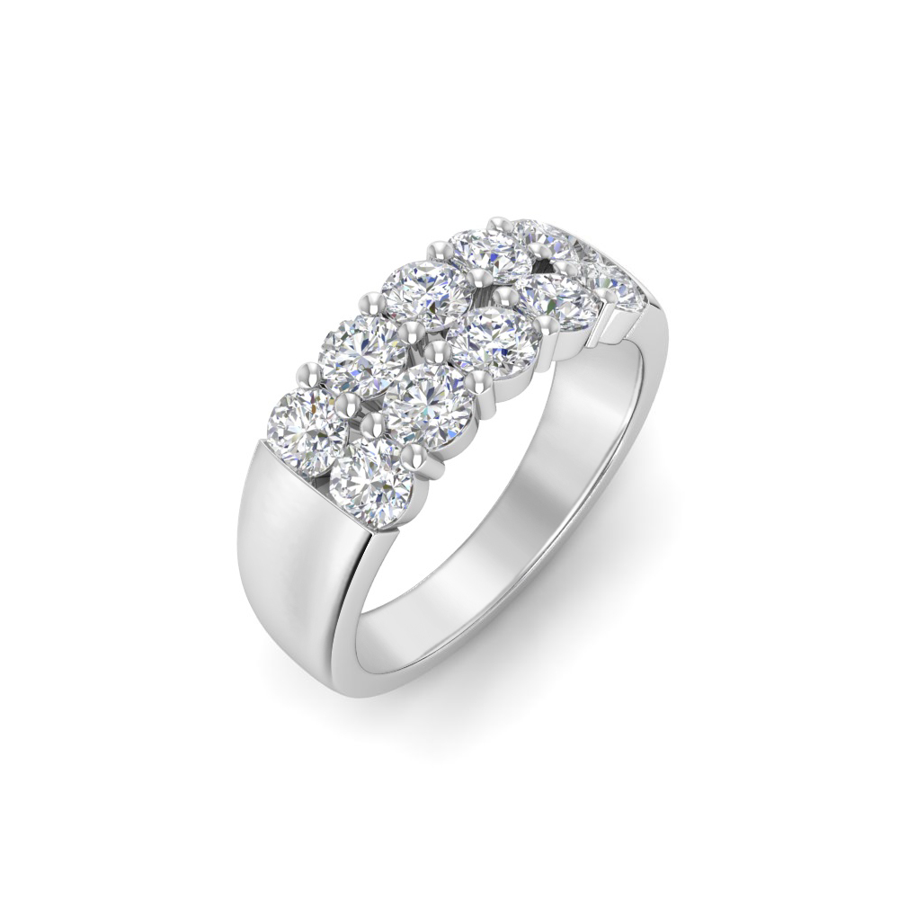 1.50 Ctw Colorless Moissanite Double Row Band