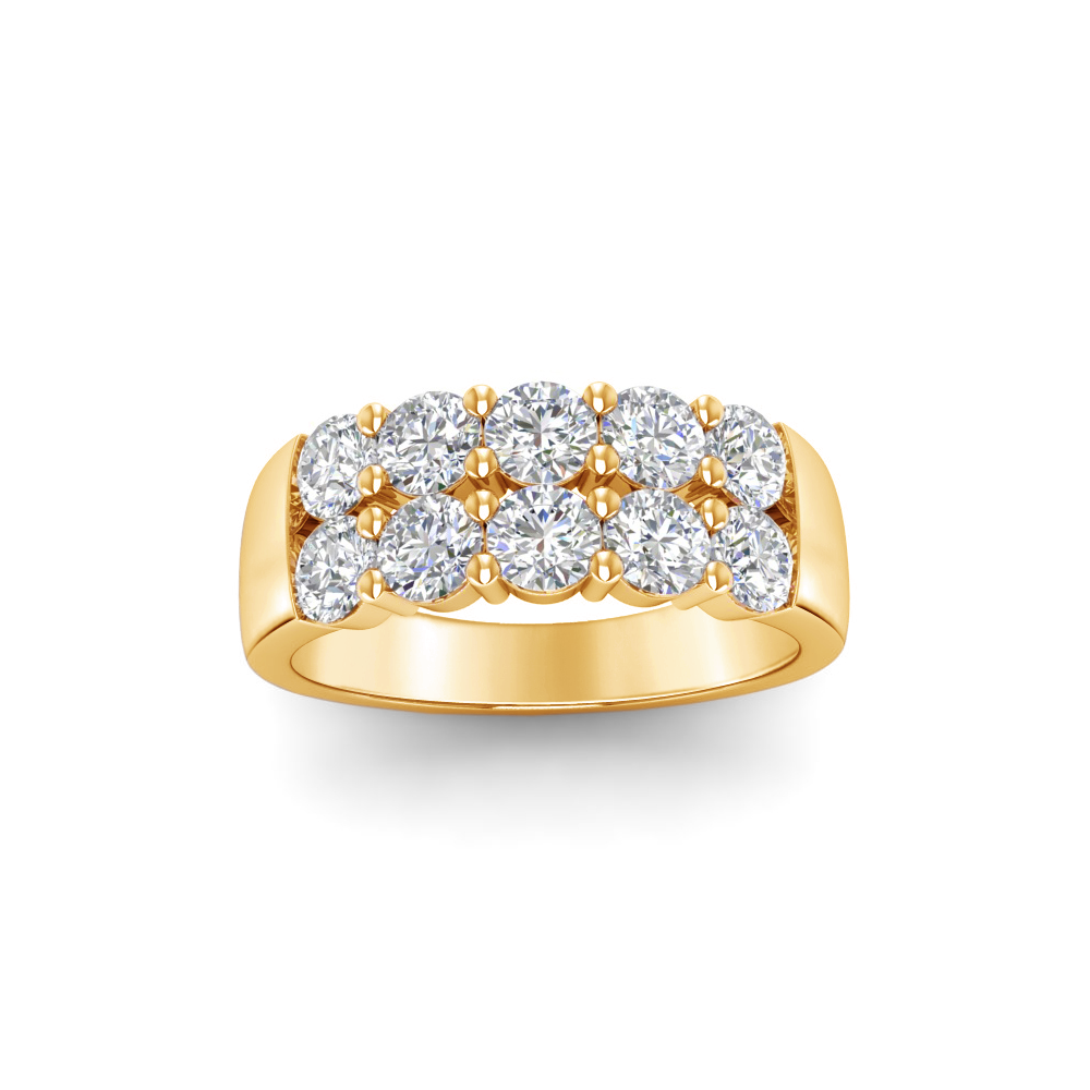 1.50 Ctw Colorless Moissanite Double Row Band