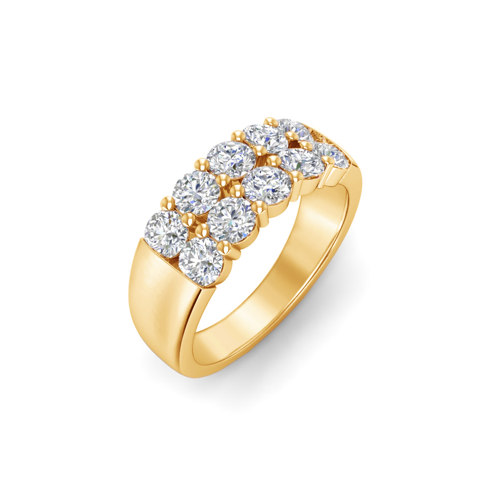 1.50 Ctw Colorless Moissanite Double Row Band