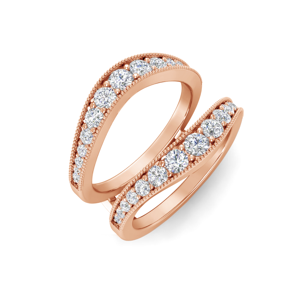 Colorless Moissanite Classic Milgrain Band Jacket