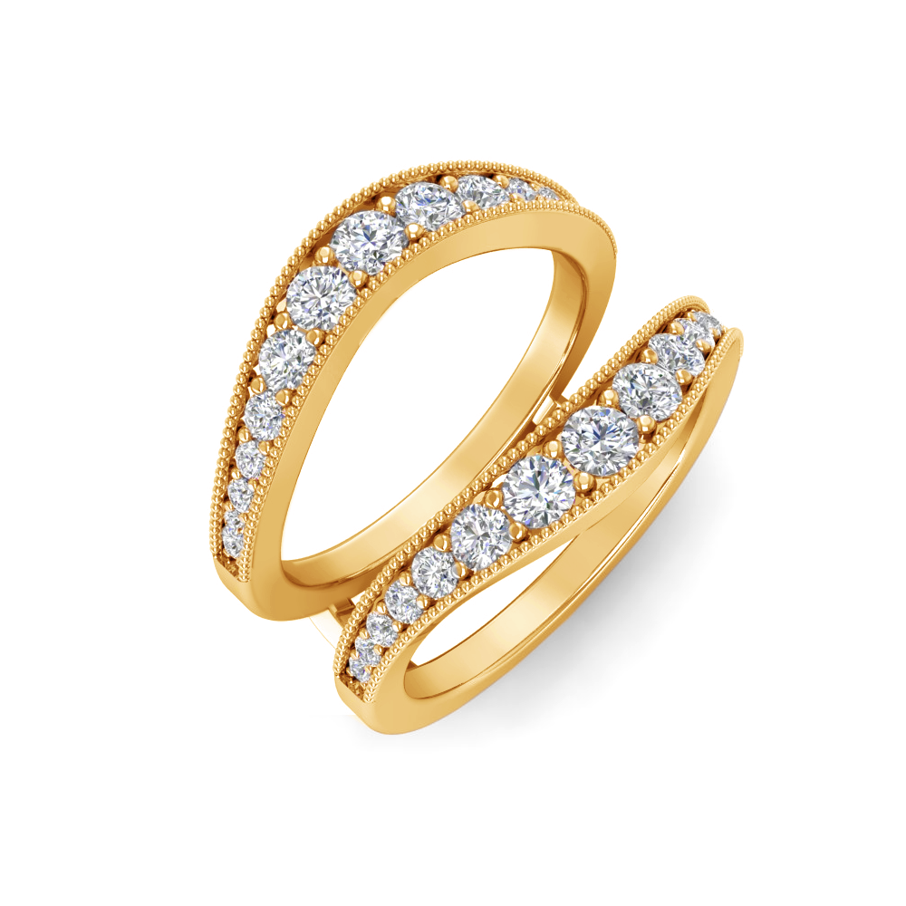 Colorless Moissanite Classic Milgrain Band Jacket