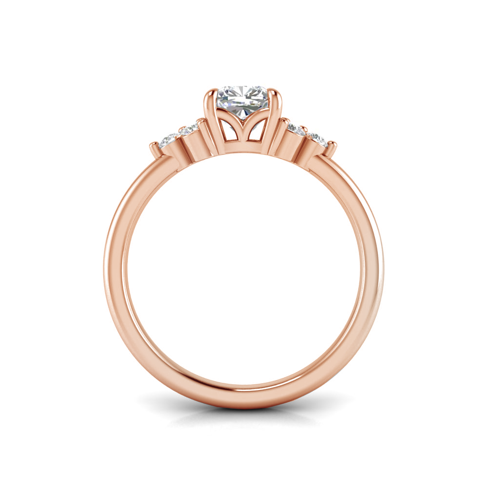 1 Ct Cushion Colorless Lab Diamond & 0.18 Graduated Side Diamond Engagement Ring