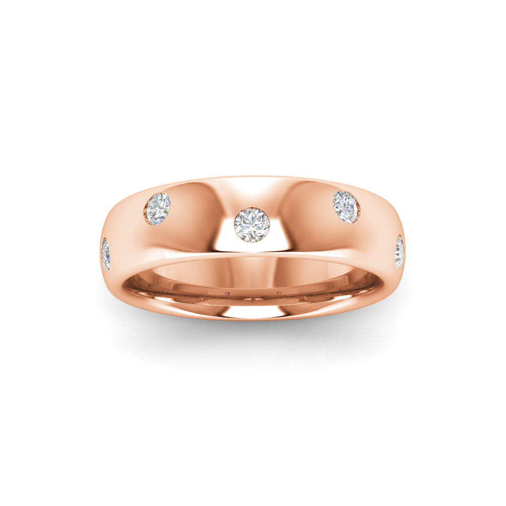 Inlay Colorless Moissanite Classic Wedding Ring