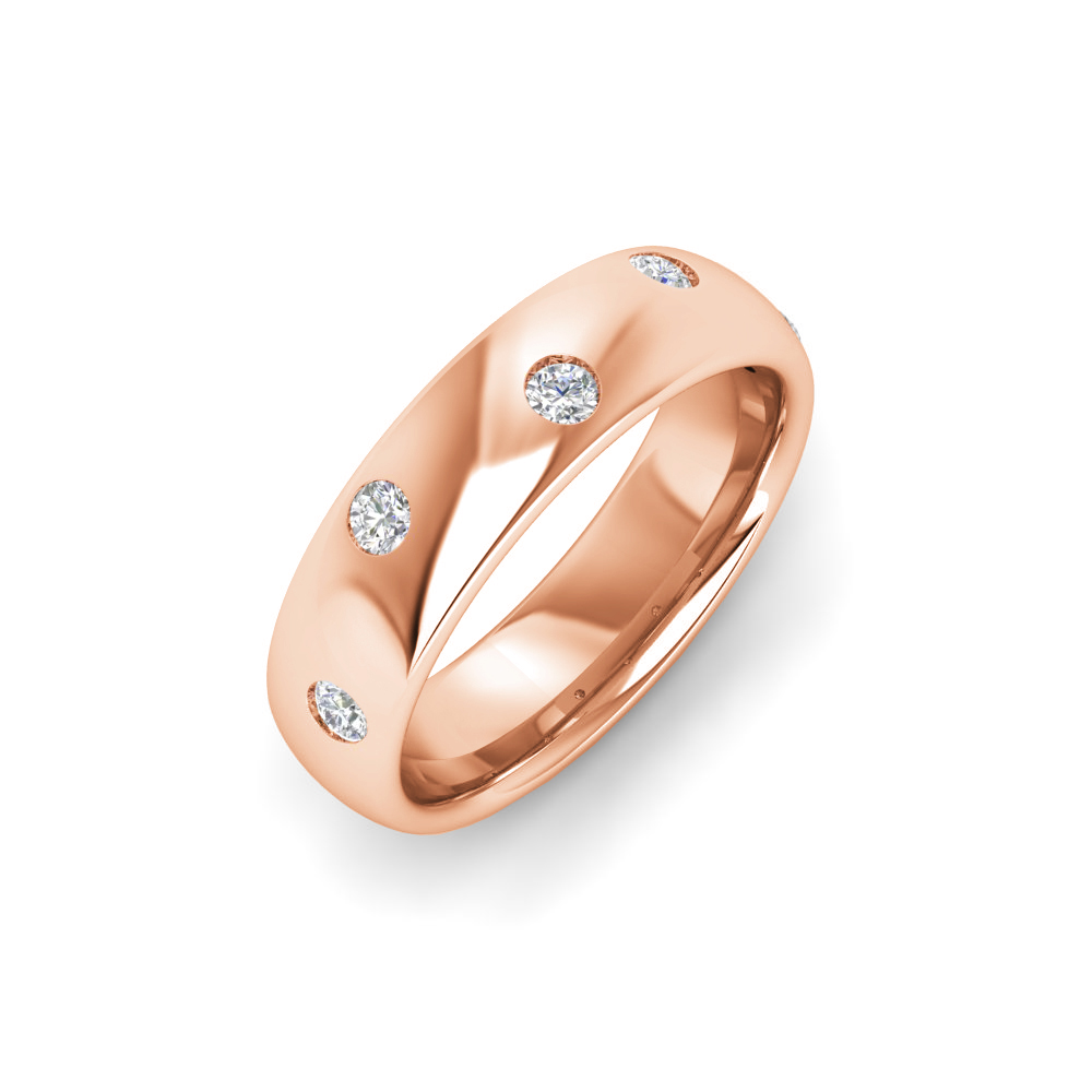 Inlay Colorless Moissanite Classic Wedding Ring