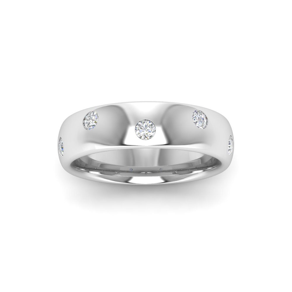 Inlay Colorless Moissanite Classic Wedding Ring
