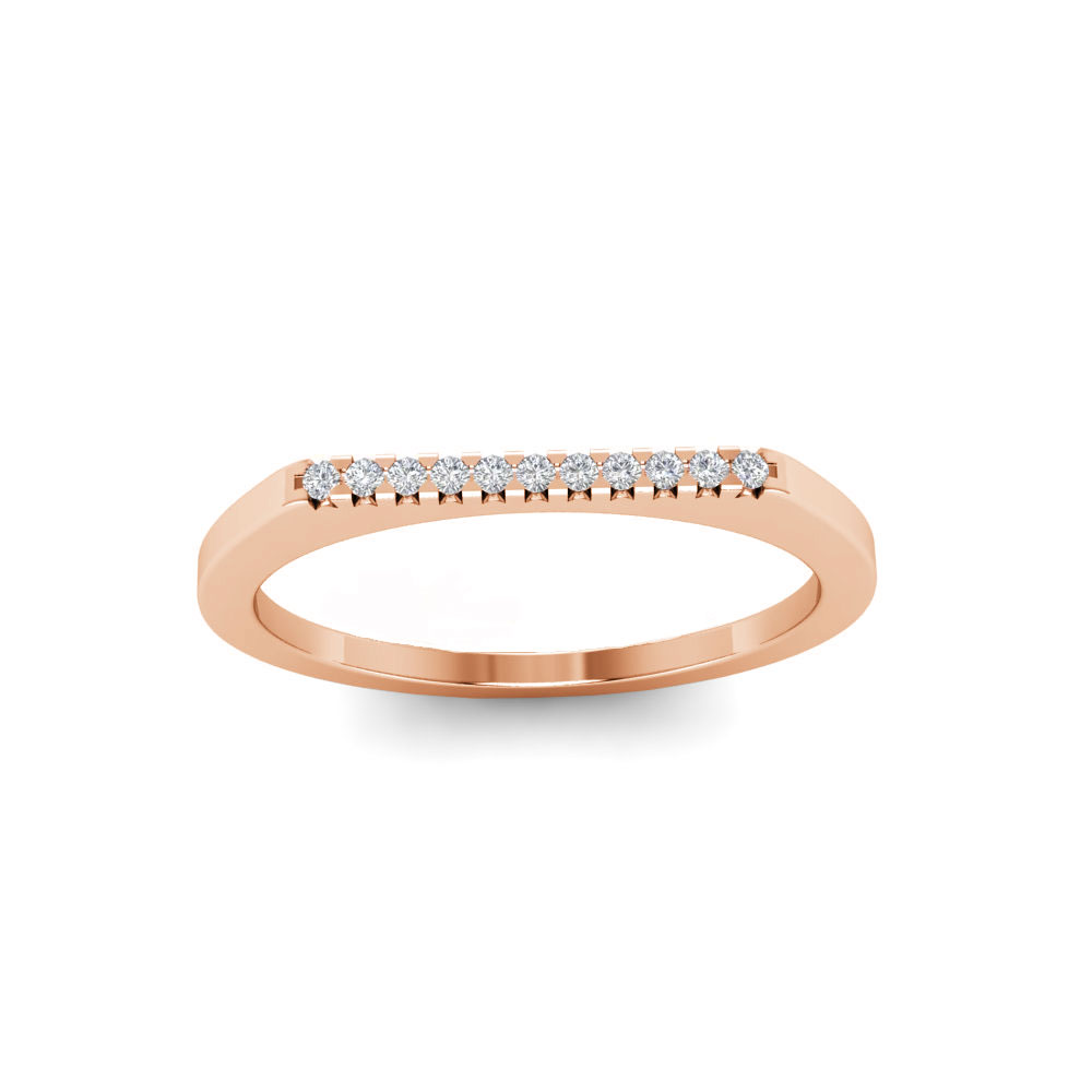 Near Colorless Lab Diamond Pavé Flat Top Stackable Band