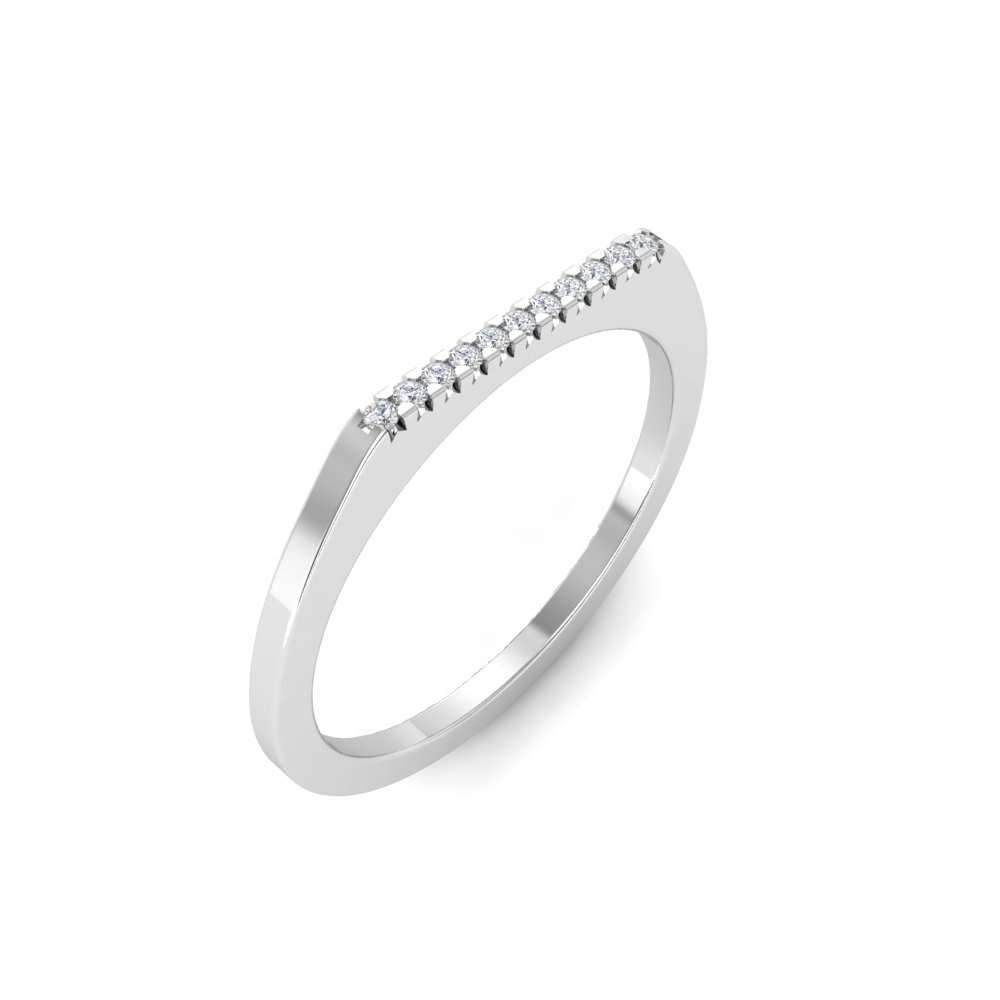 Near Colorless Lab Diamond Pavé Flat Top Stackable Band