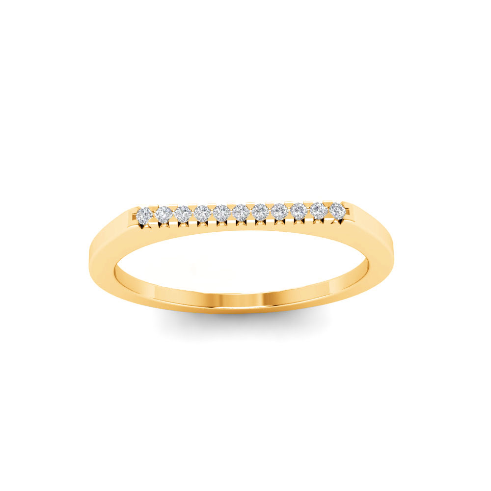 Near Colorless Lab Diamond Pavé Flat Top Stackable Band
