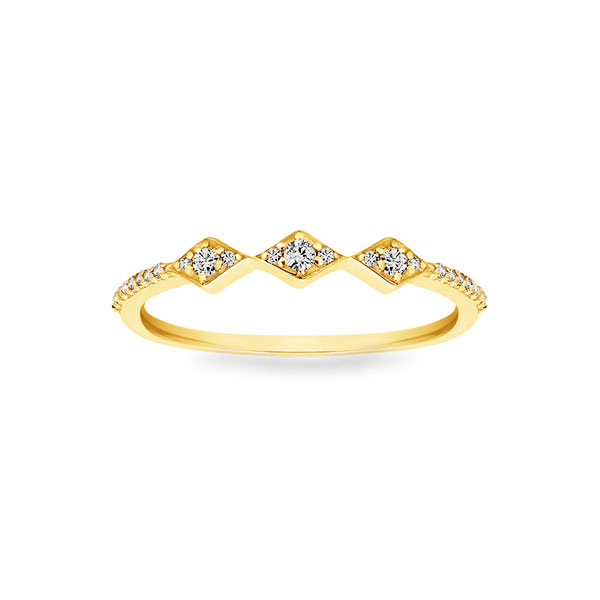 Near Colorless Lab Diamond Aztec Stackable Ring